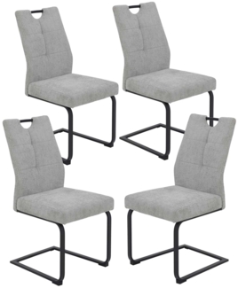 4er Set XL Schwingstuhl Malea - Webstoff Grau