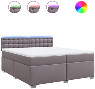 vidaXL Boxspringbett mit Matratze Grau 200x200 cm Kunstleder 3288438