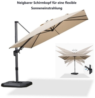 PURPLE LEAF Ampelschirm Quadratischer Terrassenschirm, Seitlich Neigender Sonnenschirm, LxB: 270,00x270,00 cm, für Garten, Terrasse, Pool