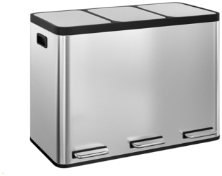 STEELSØN 'Epsilon' Mülleimer, 3x15L, silber, Edelstahl