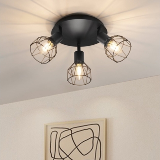 Zedelmaier Deckenstrahler Deckenleuchten 2/3/4 Flammig Deckenspots 40W E14 matt schwarz, Schwenkbar 350°, ohne Leuchtmittel, für Wohnzimmer Schlafzimmer