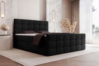 Compleo Boxspringbett elegant und modern, Doppelbett gepolstertes Kopfteil mit Bettkasten, Polsterbett Kontinentalbett, dekorativem Kopfteil