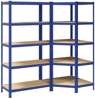 vidaXL Regal-Set 5 Böden 2-tlg. Blau Stahl & Holzwerkstoff 3307613