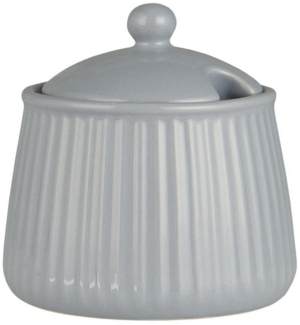 Ib Laursen - Zuckerdose Zuckerschale Mynte Rillen Keramik 2028 grau 18