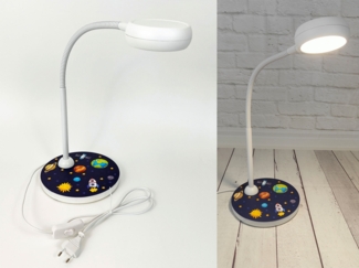 Kinder Schreibtischlampe WELTALL mit Flexarm, Höhe 43cm