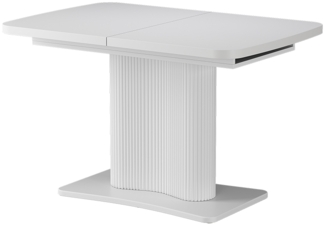 Esstisch Fenaro Weiß/Weiß 120 x 80 cm ausziehbar Vicco