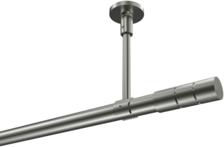 Gardinenstangen-Set Sonette Elanto 260 cm (geteilt in 2 x 130 cm), 1-läufig, 20 mm Ø Edelstahl-Optik