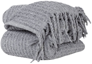 Plaid Beatriz feine Kuscheldecke Reisedecke Tagesdecke Wohndecke, ANRO, Wendedecke kuschelig-weich 130x160cm Dunkelgrau