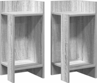vidaXL Beistelltische 2 Stk. mit Ablage Grau Sonoma 25,5x27x60 cm 858553