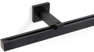 Deco-Raum® Gardinenschiene Cube | Länge: 240cm | Material: Aluminium | Farbe: Schwarz
