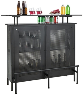 COSTWAY Bartisch, Küche, mit Stauraum & Fußstütze, 120x50x106,5cm, schwarz