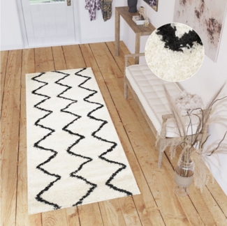 Tapiso Hochflor-Läufer DELHI, rechteckig, Höhe: 30 mm, Langflor Shaggy Modern Design Flauschig Wohnzimmer Schlafzimmer
