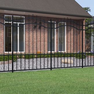 vidaXL Gartenzaun Woerden mit Speerspitze Schwarz 240x150 cm Stahl 151082