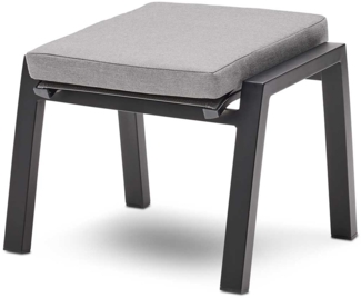 Gartenhocker MONDO Acarna, Aluminium, Grau, Schwarz, 58 x 45 x 49 cm