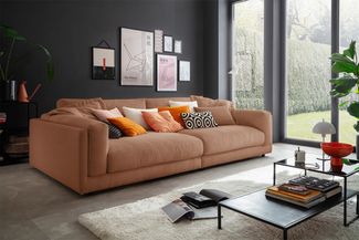 KAWOLA Big Sofa RAINA Cord rost 85 x 150 x 254 cm