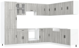 vidaXL 14-tlg. Küchenschrank-Set Porto Grau Sonoma Holzwerkstoff 3314997