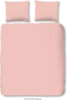 HIP Mako Satin Bettwäsche 2 teilig Bettbezug 135x200 cm Kopfkissenbezug 80x80 cm Uni Duvet Cover 0280.76.08 Light pink