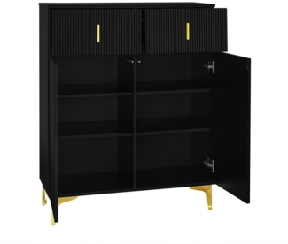 Yorbay Sideboard Kommode mit 2 Schubladen und 2 Türen,83 L x 101 H x 35 B (cm), Beistellschrank verstellbaren Einlegeböden