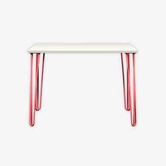 MultiDesk, 4 Stahlfüße, Dekor Weiß, Farbe Kardinalrot, Maße: H 740 x B 1000 x T 600 mm