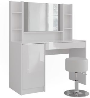 Schminktisch Sherry Weiß/Weiß Hochglanz 119.8 cm 5 Teile Vicco