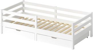 Bellabino 'Iskri' Kinderbett hoch, weiß, 90x200 cm mit Schubladen