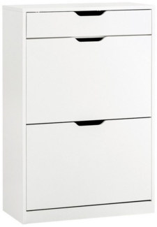 SoBuy Schuhkipper FSR180, Schuhschrank schmal, Schuhregal Schuhkommode Schuhablage, mit 2 Klappen, Schuhschrank perfekt für schmale Flure, für 10 Paar