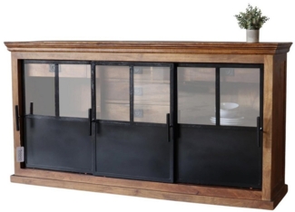 baario Sideboard Sideboard IVETTE Industrial Design, 180cm breit Massivholz & Eisen Anrichte
