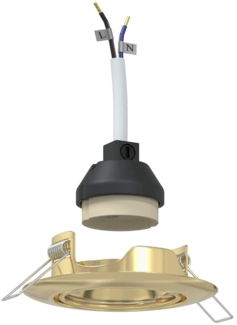 vidaXL Einbaustrahler 12 Stk. Rund GU10 Golden Ø90 mm Stahl 4108165