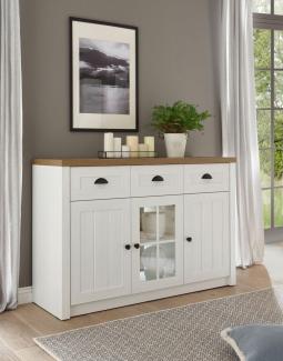 Landhaus Sideboard Wohnzimmer Provence 130cm pinie weiß eichefarben hell