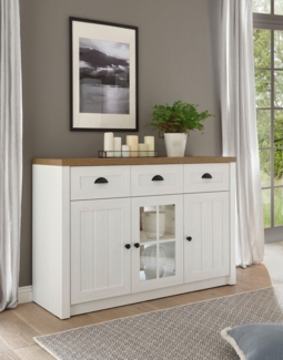 Landhaus Sideboard Wohnzimmer Provence 130cm pinie weiß eichefarben hell