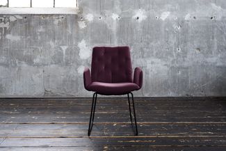 KAWOLA Stuhl NEW CHARME Esszimmersessel Velvet purple 87 x 66 x 59 cm