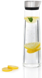 Blomus Wasserkaraffe Acqua, Karaffe, Glaskaraffe, Glas, Edelstahl Deckel, 1. 5 Liter, 63448