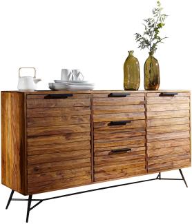 Kadima Design Sideboard "Formio", Sheesham Massivholz, Industrial-Look. 160x40x88 cm