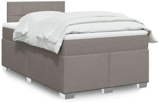 Boxspringbett mit Matratze, Stoff, Viereckige, grauer Fuß, Taupe, 120x200 cm, true