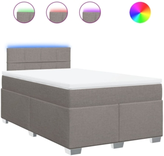 Boxspringbett mit Matratze, Stoff, Viereckige, grauer Fuß, Taupe, 120x200 cm, true