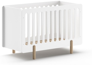 Babybett Karylin 130x64x87 Gitterbett MDF Weiß