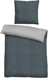 Traumhaft schlafen - Castell - Markenbettwäsche Jersey Bettwäsche 0070732 UNI, titanium, 1x 135x200 cm + 1x 80x80 cm