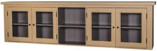 Casa Padrino Landhausstil Küchenhängeschrank Beige / Grau 192 x 31 x H. 65 cm - Oberschrank mit 4 Glastüren