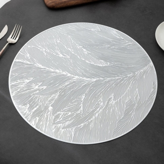 XDeer Tischdecke 4 stück Tischset, Platzset Rund/Rechteck,Tischsets Abwaschbar, Hitzebeständige, 38 * 38 cm