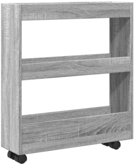 vidaXL Aufbewahrungswagen Schmal 3 Etagen Grau Sonoma Holzwerkstoff 855246