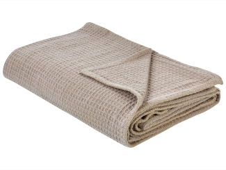 Tagesdecke RAGALA Baumwolle 200 x 220 cm Taupe Kein Muster