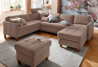 Home affaire Wohnlandschaft Earl U-Form, wahlweise auch mit Bettfunktion oder Bettfunktion mit Bettkasten
