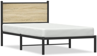 vidaXL Metallbett ohne Matratze Sonoma-Eiche 100x190 cm 4007710