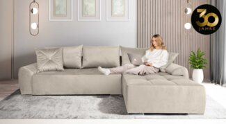 COLLECTION AB Ecksofa Bilbao L-Form, inkl. Bettfunktion und Bettkasten, Zierkissen mit Strassstein