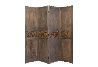 4 fach Paravent Raumteiler Holz Trennwand spanische Wand Sichtschutz Braun