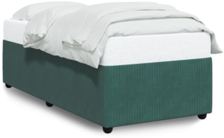 vidaXL Bettgestell ohne Matratze Dunkelgrün 100x200 cm Samt 3284991