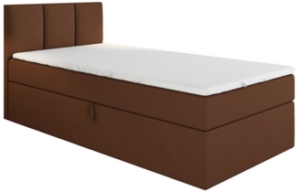 A&J MöbelLand GmbH Boxspringbett Einzelbett NASI mit Bettkasten, Topper und gepolstertem Kopfteil. (Boxspringbett mit Bettkasten und gepolstertem Kopfteil. Inclusive Topper !, TOP ANGEBOT), Länge 208 cm Höhe 106 cm