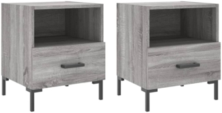 2er-Set Nachttische, Nachtschränke Grau Sonoma 40 x 35 x 47,5 cm Holzwerkstoff