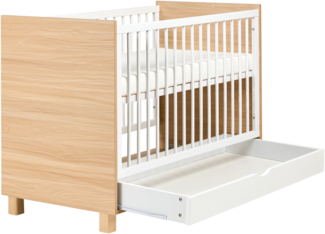 Babybett mit Schublade GUNNAR 60 x 120 cm Weiß