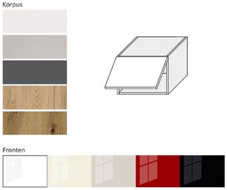 Feldmann-Wohnen Klapphängeschrank PLATINIUM (Hängeschrank mit Klapptür, Küchenschrank) PN-W4B/60 - Korpus- und Frontfarbe wählbar